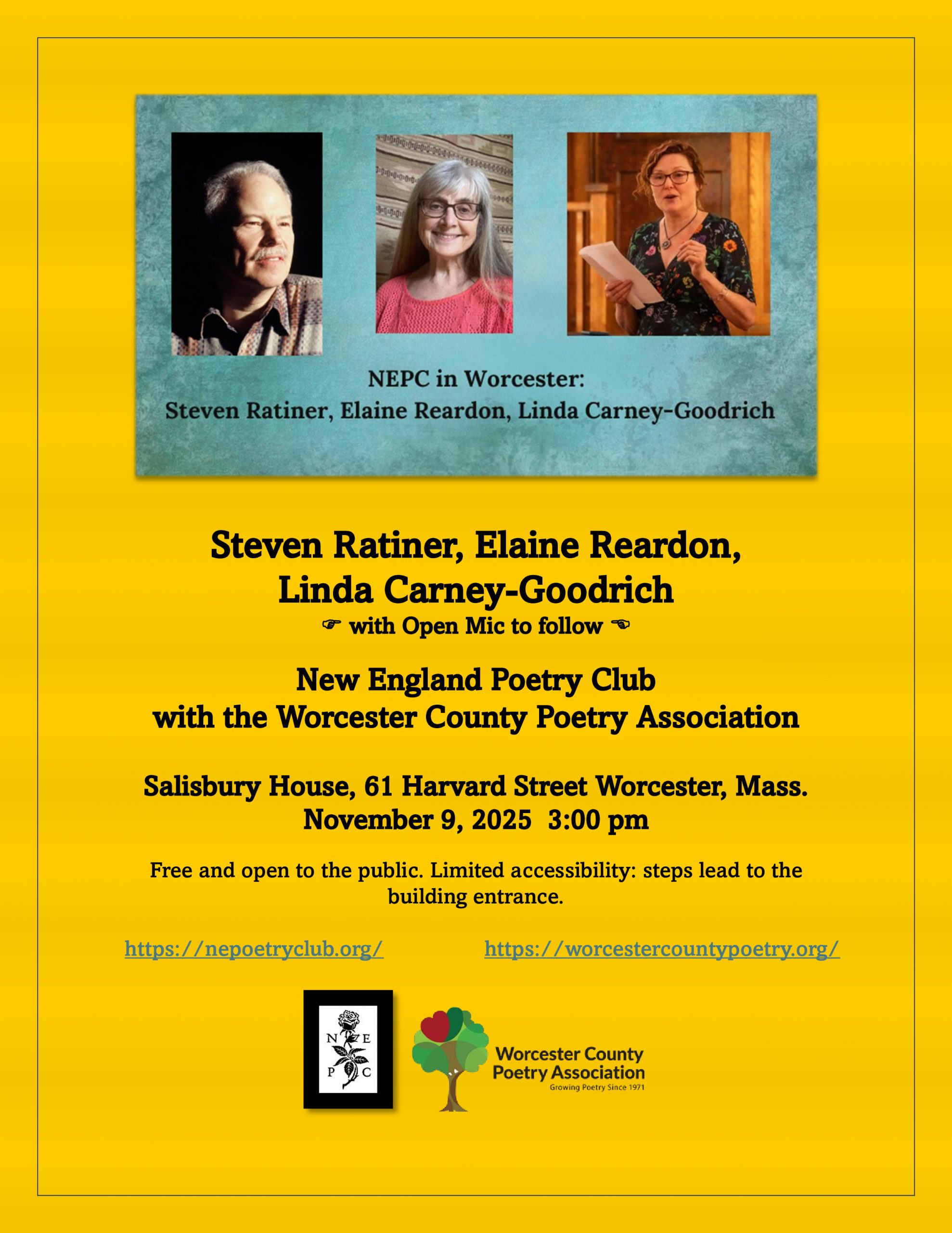 New England Poetry Club and the Worcester County Poetry Association